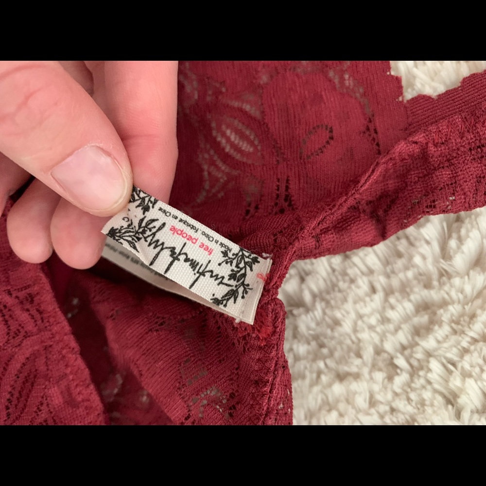 Free People L wine bralette - Picture 2 of 3